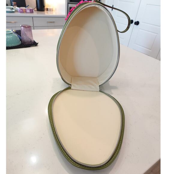 Vintage Avocado Green Train hard case Hatbox 1960s luggage - Picture 6 of 9